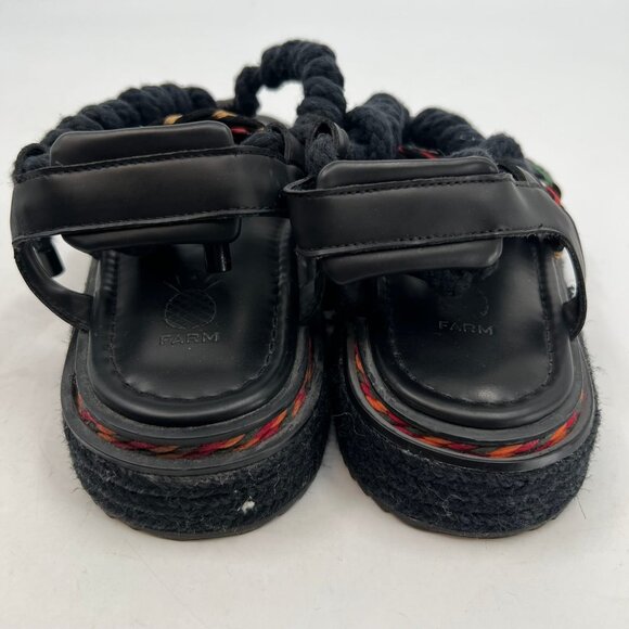 FARM Rio Black Red Platform Lace Up Sandals | Size 8 - Picture 9 of 10